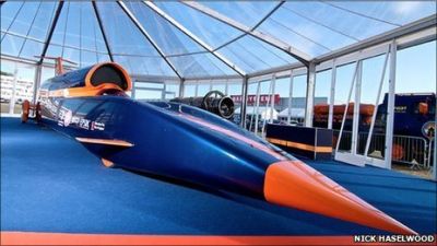 Bloodhound supersonic car model unveiled at Farnborough